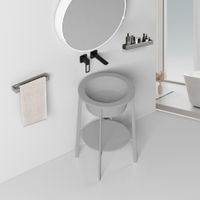 Консоль с керамической раковиной ABBER Bequem AC2130MG серый матовый — фото 3, Консоли для раковины