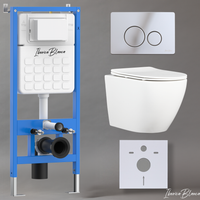 Комплект 3в1 IBERICA BLANCA инсталляция SILENCIO, унитаз BILBAO ALTO белый, кнопка смыва INOX-O хром глянцевый (IB001.BLA.234.8131) — фото 1, Комплекты унитаз + инсталляция