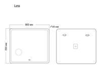 Зеркало LEO (900*800*45) LED с сенсорным выкл.,подогревом и увеличительным стеклом 169080 — фото 3, Зеркала в ванную комнату