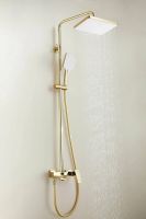 Душевая система с тропическим душем и смесителем BELZ, золото, арт-B24507-5 — фото 4, Душевые стойки