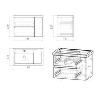 Тумба подвесная "ЮНИТ-80 см" с 2-я ящ. кадена лайт (ум. Фостер-80 Пр.) 2080141 — фото 5, Комоды и тумбы для ванной комнаты