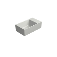 раковина подвесная/накладная KUBE X 40x23 без отверстия под смеситель, без перелива серый матовый арт-9484017 — фото 2, Раковины подвесные