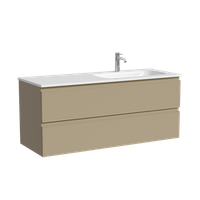 Тумба подвесная SANCOS Folk правая 1190х445х500, c двумя ящиками оснащенными доводчиками, Капучино, арт. арт-FL120RCP — фото 5, Тумбы под раковину