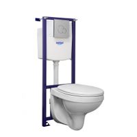 Пэк Альфа комфорт (подвес. унитаз с сиденьем полипр. SC, инсталляция, панель хром. глянец) SANTERI арт-138164S0000B0 — фото 6, Комплекты унитаз + инсталляция