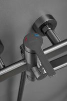 Смеситель для ванны однорычажный с длинным изливом и душем BELZ, оружейная сталь, арт-B22813-3 — фото 5, Смеситель для ванны