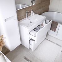 Товар: Тумба напольная "АДЕЛЬ-НОРМА-70 см" с 2-я ящ. белая (ум. Aдель-70) арт-107018 - фото 2 Тумба напольная "АДЕЛЬ-НОРМА-70 см" с 2-я ящ. белая (ум. Aдель-70) арт-107018 — фото 2, Тумбы под раковину