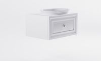 Тумба Шарм 80см 1ящ белый матовый, раковина Шарм бел глянец и столешницей Solid бел матовый арт-4631177715051 — фото 4, Тумбы с раковиной