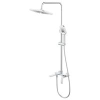 Душевая система Azario Conda с квадратным тропическим душем, керамический картридж, шланг 150 см, хром арт-AZ-K2411 — фото 1, Душевые стойки