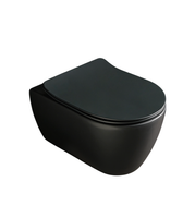 Унитаз Scarabeo GLAM BICOLORS подвесной безободковый цвет черный матовый чаша внутри глянцевая арт-5201/TW B49 — фото 1, Подвесные унитазы