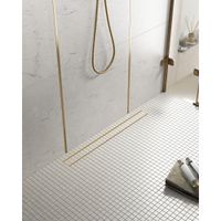 Душевой лоток TIMO Drain System 900 с двусторонней панелью "plate" под плитку, Золото матовое арт-DS230209/17 — фото 2, Душевые лотки