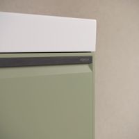 Подвесная тумба 66 см с одним ящиком в цвете шалфей зеленый, с умывальником арт-PUR0165SH — фото 3, Тумбы с раковиной