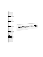 Смеситель для душа, Gessi, Rettangolo Wellness, тип открывания воды-вентильный, тип регулирования воды-термостатический картридж, тип установки-встраиваемый, отверстия для монтажа-5, материал ручки-металл, цвет ручки-в цвет смесителя, внутренняя часть-необходимо заказать, цвет-хром арт-43028.031 — фото 2, Смеситель для душа