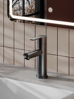 Agger Easy смеситель для раковины однорычажный, оружейная сталь матовая арт-A3102155 — фото 2, Смесители для раковины