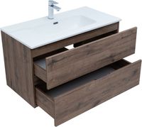 Тумба под раковину Aquanet Алвита New 90 2 ящика, дуб веллингтон табак арт-00334187 — фото 10, Тумбы под раковину