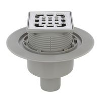 Трап для душа AZARIO 100х100 перфорированная решетка, вертикальный выпуск арт-AZZ15100 — фото 4, Трапы для душа