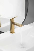 Смеситель для раковины BELZ , брашированное золото арт-B10715-5 — фото 3, Смесители для раковины