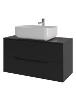 Orange Line Li-100TubMDF+B03-600W тумба с раковиной подвесная 100 см, черный/белый Li-100TubMDF+B03-600W — фото 6, Тумбы с раковиной