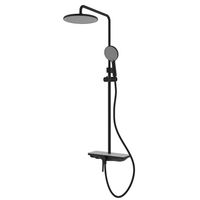 Душевая система Azario Ginkgo с верхним и ручным душем, керамический картридж, черный матовый арт-AZ-VPW238V95PA-1DJ1K22-ZH3A55 — фото 1, Душевые стойки