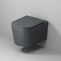 Унитаз подвесной Grossman (520х360х365) безободковый,смыв торнадо,серый матовый с тонкой крышкой,микролифт,1 место арт-GR-4499GMSQ — фото 4, Подвесные унитазы