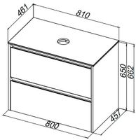 Столешница Allen Brau Activity 80 1.35022.ON акриловый камень оникс 1.34022.ON — фото 1, Столешницы под раковину