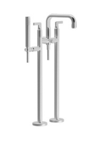 Смеситель для ванны и душа, Gessi, Inciso, тип открывания воды-двухвентильный, монтаж-напольный, отверстия для монтажа-2, вынос излива, мм-245, ручной душ-в комплекте, внутренняя часть-необходимо заказать, цвет-хром арт-58029.031 — фото 2, Смеситель для ванны