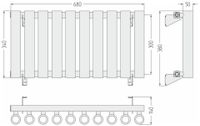Отопительный радиатор Сунержа Кумир-0 300х680 10 секций Матовый чёрный арт-31-0340-3010 — фото 4, Радиаторы отопления