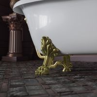 MILADY Ванна 185x82xH74 см. на лапах "LEONE" LUX, белая, слив/перелив золото 26240 — фото 4, Ванны