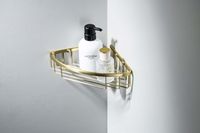 угловая полка, шлиф. золото арт-AQ4906BG — фото 5, Полки для ванной и душа