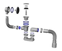 Сифон для ванны с переливом (хром) 23101H — фото 1, Сифоны