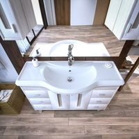 Комплект мебели для ванной Бриклаер , светлая лиственница/белый арт-БАЛИ 120 — фото 7, Комплекты мебели для ванной