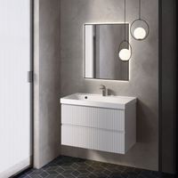 "S1" тумба под умывальник подвесная 80 см., цвет белый глянец. арт-AQM900180WH — фото 4, Тумбы под раковину