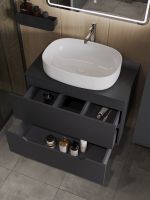 Orange Line Li-80TugMDF+B04-600W тумба с раковиной подвесная 80 см, графит/белый Li-80TugMDF+B04-600W — фото 4, Тумбы с раковиной