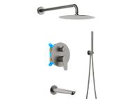 Товар: AQ1173BGM БЕТТА Set 4 в 1 душевой комплект, оружейная сталь - фото 2 AQ1173BGM БЕТТА Set 4 в 1 душевой комплект, оружейная сталь — фото 2, Встраиваемые душевые комплекты