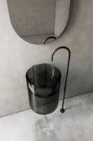 Раковина подвесная прозрачная ABBER Kristall черная арт-AT2704Onyx — фото 2, Раковины подвесные