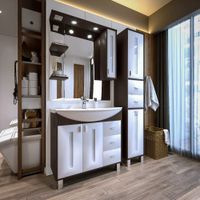 Товар: Комплект мебели для ванной Бриклаер БАЛИ 85RV, венге/белый - фото 5 Комплект мебели для ванной Бриклаер БАЛИ 85RV, венге/белый — фото 5, Комплекты мебели для ванной