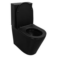 Унитаз-компакт Azario Black Queen 370х605х800 безободковый, с быстросъемным сиденьем микролифт, черный матовый арт-AZ-8380 — фото 1, Напольные унитазы