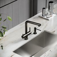 Смеситель для кухни SANCOS Spin с поворотным и вытяжным изливом, c краном для фильтрованной воды, цвет вороненая сталь, арт. арт-SC4015GG — фото 2, Смесители для кухни