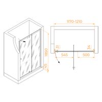 Душевая дверь RGW PA-02B NEW 120x185, профиль черный, стекло прозрачное/6 мм, арт-41080212-14 — фото 6, Распашные душевые двери