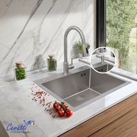 Мойка GLORIA60 nano embos (матовый хром) кухонная из нержавеющей стали (600х500х220) Ceruttispa арт-CT11257 — фото 2, Кухонные мойки