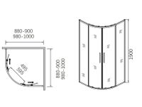 Душевая дверь раздвижная арт-CL901B-90 — фото 1, Раздвижные душевые двери