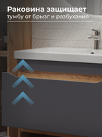 Товар: Тумба под раковину VIGO Wave 80 напольная 385 дуб золотой - фото 16 Тумба под раковину VIGO Wave 80 напольная 385 дуб золотой — фото 16, Тумбы под раковину