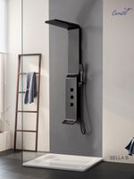 Панель SELLA B душевая из нержавеющей стали Cerutti SPA , цвет черный арт-CT8989 — фото 2, Душевые панели