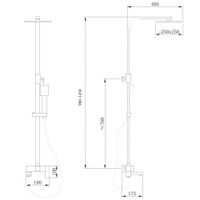 Душевая стойка ABBER Daheim AF8216BL с изливом, черный матовый — фото 4, Встраиваемые душевые комплекты