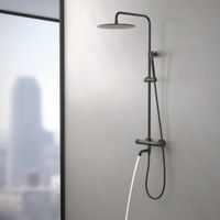 Душевая система с термостатом Timo Saona SX-2380/18 черное золото — фото 4, Душевые системы