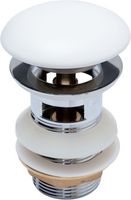 Донный клапан Aquanet белый матовый, с переливом арт-00333928 — фото 4, Донные клапаны