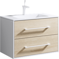 Подвесная тумба с двумя ящиками с умывальником из литьевого мрамора. арт-MAI0175 — фото 4, Тумбы с раковиной