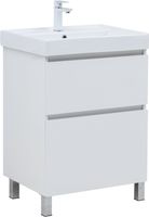 Тумба под раковину Aquanet Вега 60 напольная, белый глянец арт-00344121 — фото 1, Тумбы под раковину