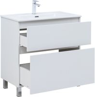 Тумба под раковину Aquanet Вега 80 напольная, белый глянец арт-00344123 — фото 9, Тумбы под раковину