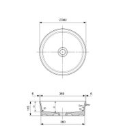 Раковина Ambassador Conrad (382*382*115) БЕЛАЯ арт-226T20003 — фото 6, Раковины накладные