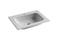 Раковина накладная мебельная Grace прямоугольная, с отверстием под смеситель, 610x457x137 мм, цвет белый — фото 1, Раковины встраиваемые сверху